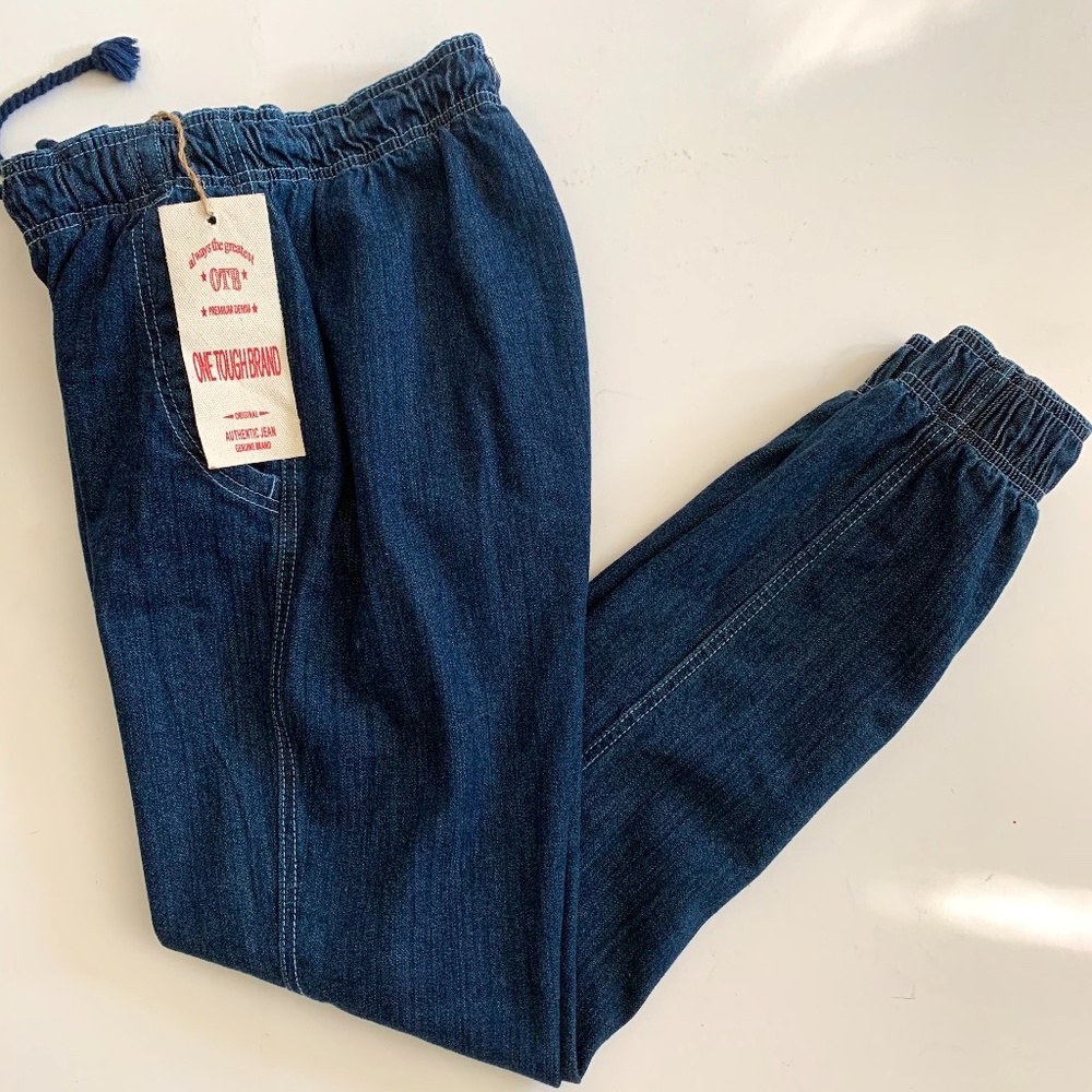 OTB jeans joggers 98.5% cotton 15% spandex 30